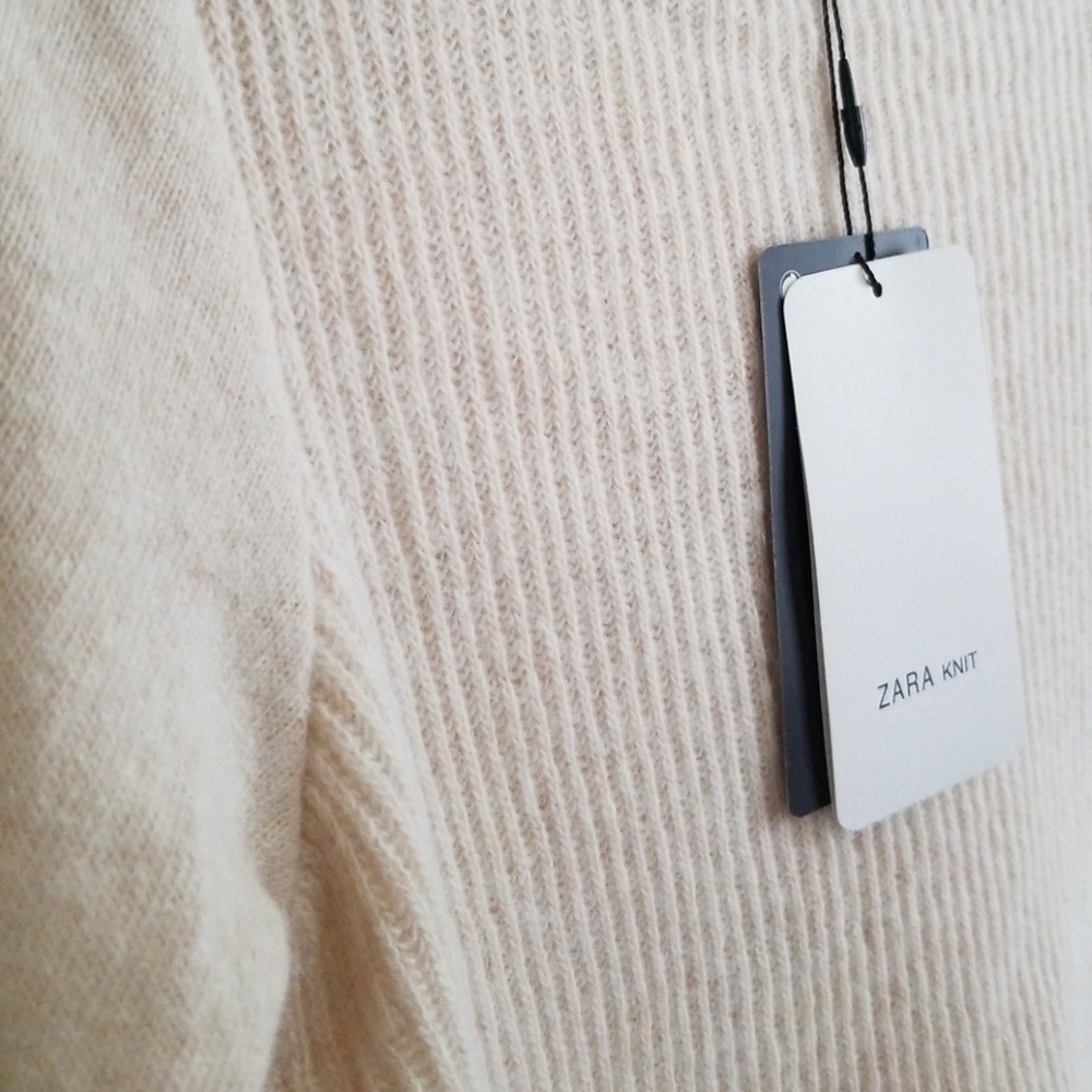 Zara knit Italian yard lined hi lo sweater size sm - Picture 3 of 5